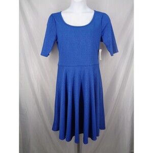 LuLaRoe Textured Blue Nicole Dress Plus Size 2XL New